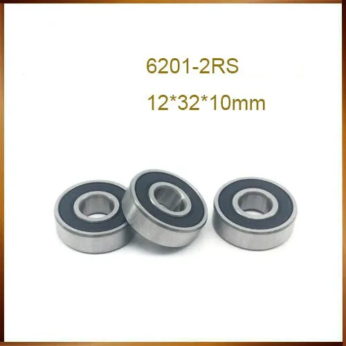 

2pcs 6201-2RS 6201RS 6201 RS 12x32x10mm Deep Groove Ball Bearings Mini Ball Bearings Double Rubber for Bicycle Hubs High Quality