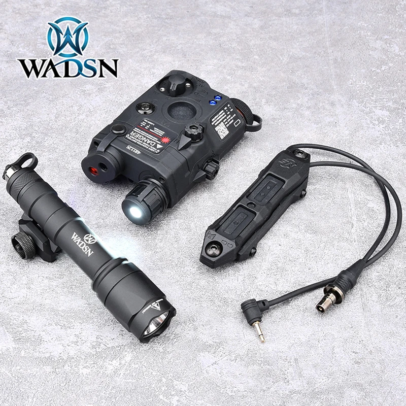 WADSN PEQ-15 LA-5C Hunting Green IR Laser+M600C LED Flashlight+Dual Control Remote Pressure Switch Hunting Weapon Lamp Combo Set