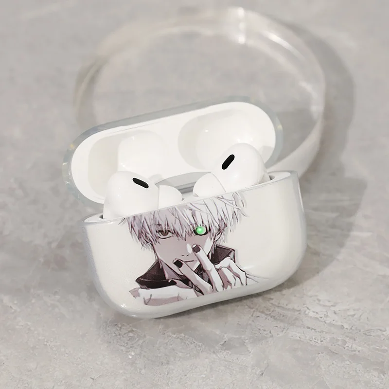 Фото Чехол для наушников Kaneki Ken с мультяшными светящимися глазами для AirPods 1 2 4 Pro 3 2-го поколения Pro2 Ulquiorra cifer Gojo jojo Защитные чехлы №2