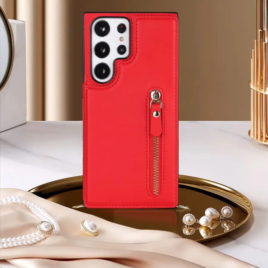 

Кожаный ремень на молнии с отделением для карт для Samsung Galaxy S23 S22 Ultra Plus s21 note 20