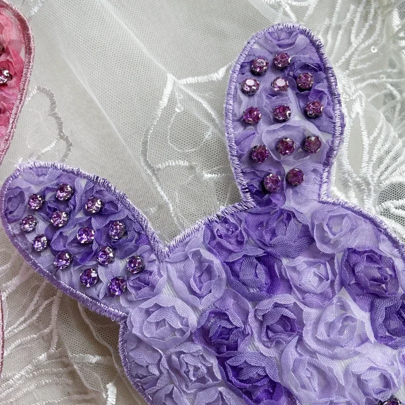 1 шт. пришивная переработанная Бриллиантовая сетка искусственный жемчуг кролик