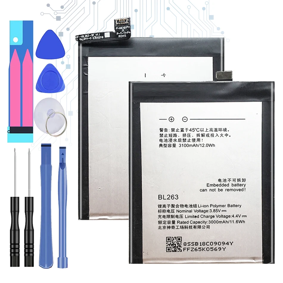 

New For Lenovo BL263 BL 263 Battery Replacement for Lenovo ZUK Z2 PRO Z2pro Smart Mobile Phone Battery + Free Tools