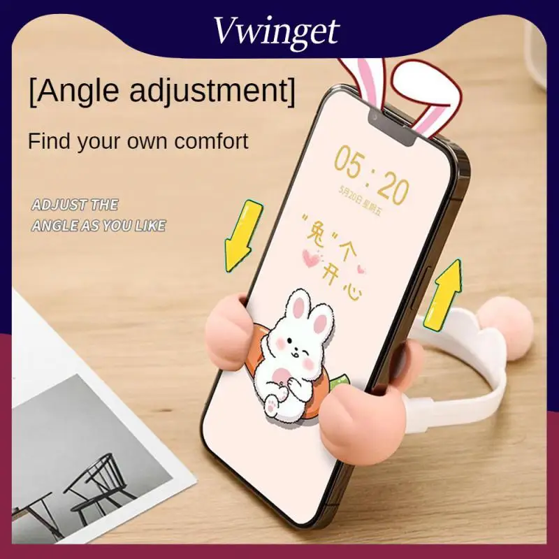 

Tprabs Material Mobile Phone Holder Non Occupying Space Warm And Glossy Feel Cute Cartoon Compact Design Prevent Slipping Micro
