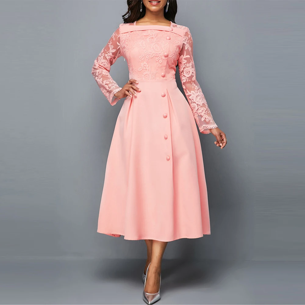 

Элегантное банкетное официальное женское платье 2023 винтажное кружевное Бальное Платье макси с квадратным вырезом и длинным рукавом с высокой талией платья