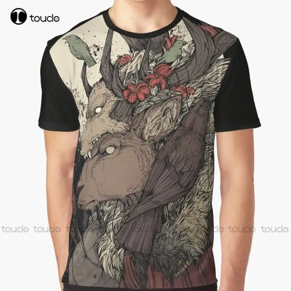 

The Elk King Graphic Deer Stag Wolf Crow T-Shirt Custom Aldult Teen Unisex Digital Printing Tee Shirts Custom Gift Xxs-5Xl