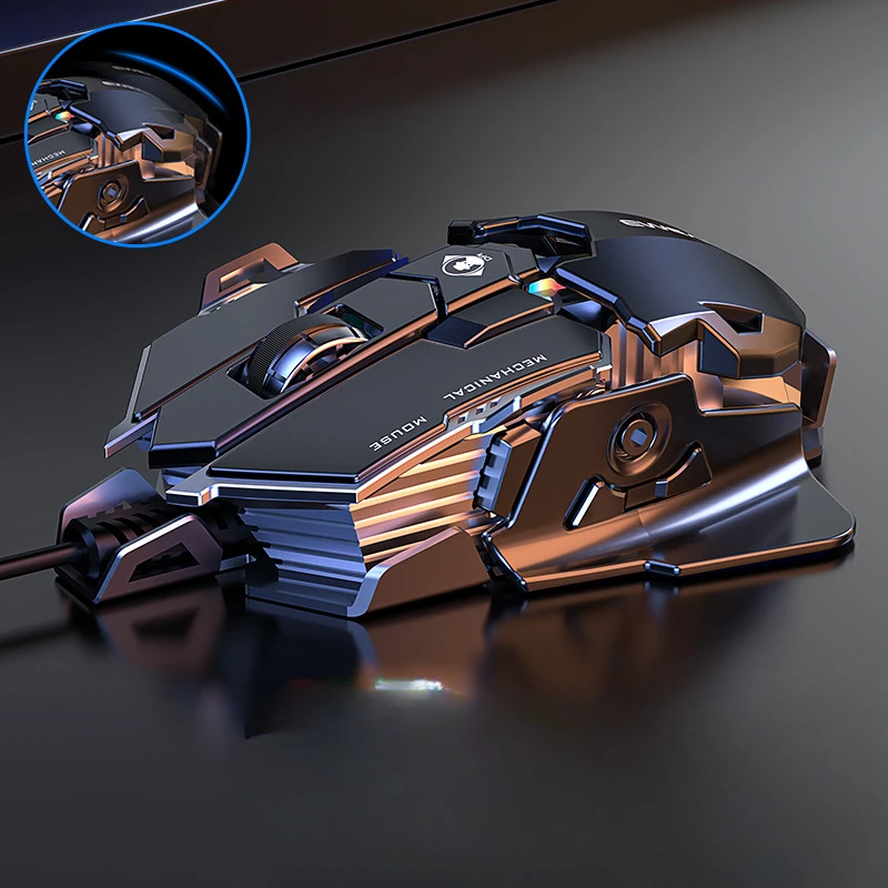 Проводная Механическая мышь MK500, MK200, макро программирование, светильник-излучающая регулируемая задняя крышка, настольный компьютер, ноутбук, универсальная мышь