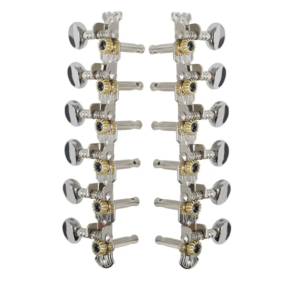 

Acoustic Guitar Tuning Pegs 12-string Folk Guitar Guitar Locking Tuners Buttons Round Head Steel Column Shaft
