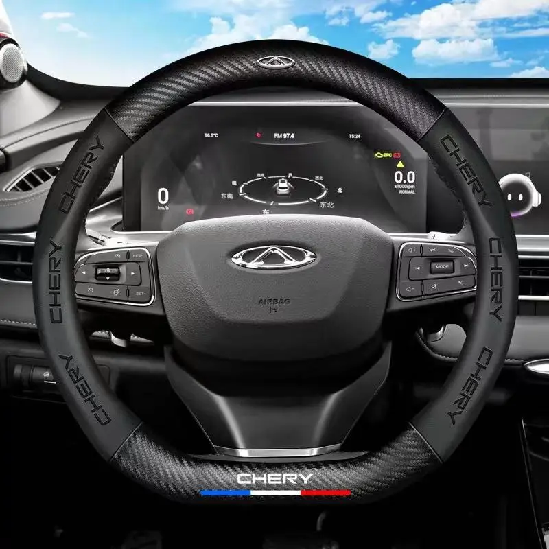 

3D Embossing Car Carbon Fiber Steering Wheel Cover For Chery Tiggo 3 4 5 Tiggo 7Pro Tiggo 8 3X 5X Arrizo GX EQ7 Accessories