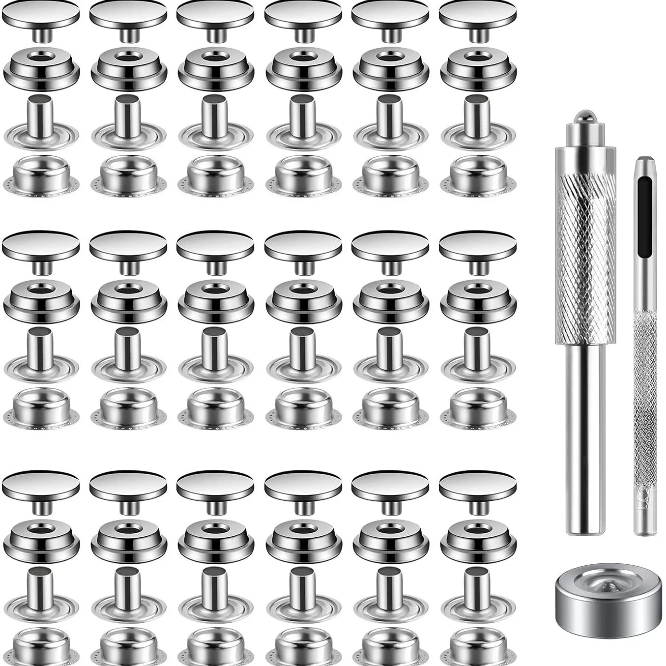 18 комплектов 15 мм комбинированная Пряжка из нержавеющей стали серебристый