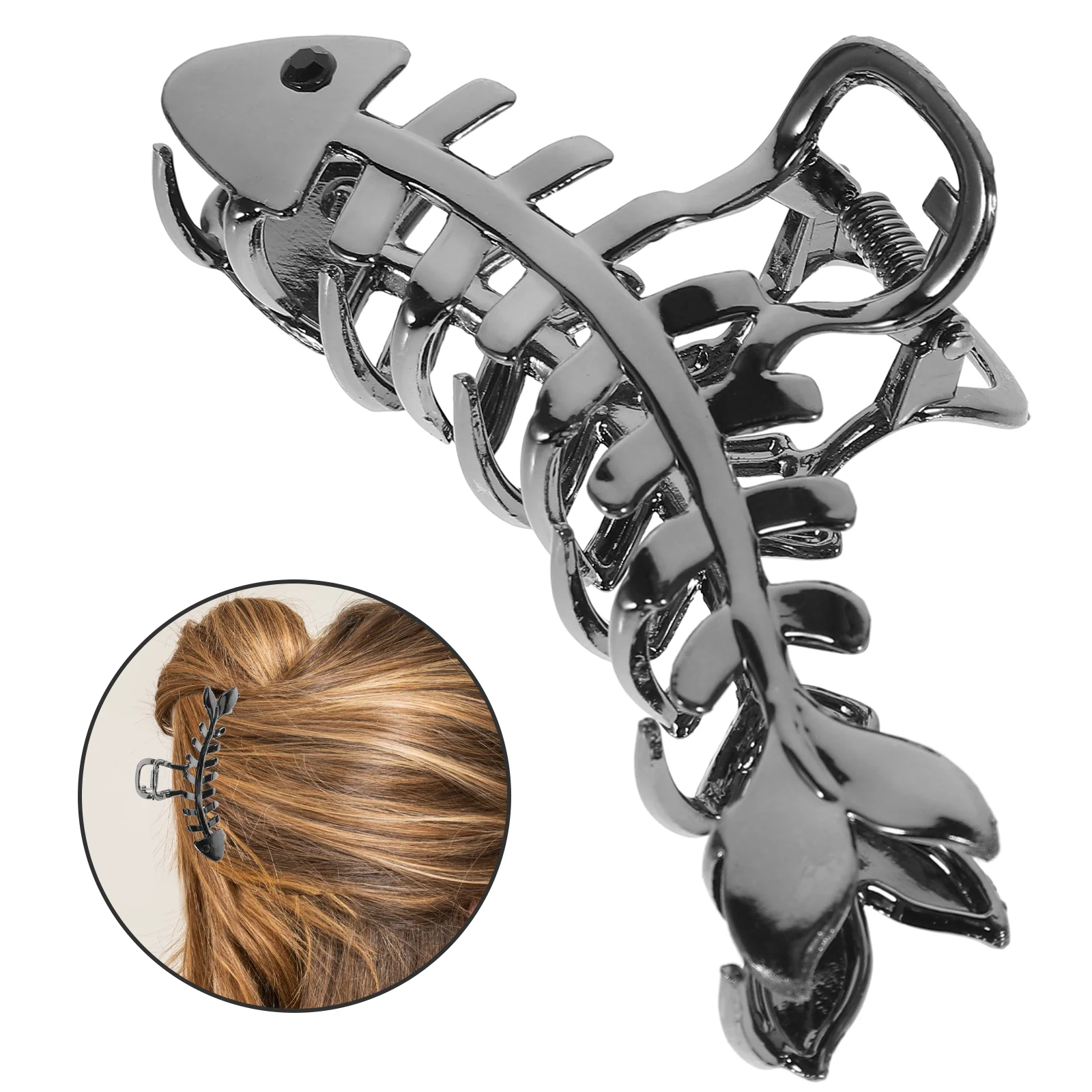 

Women Jaw Clips Temperament Hair Accessories Girls Claw Thick Alloy Bone Metal Miss
