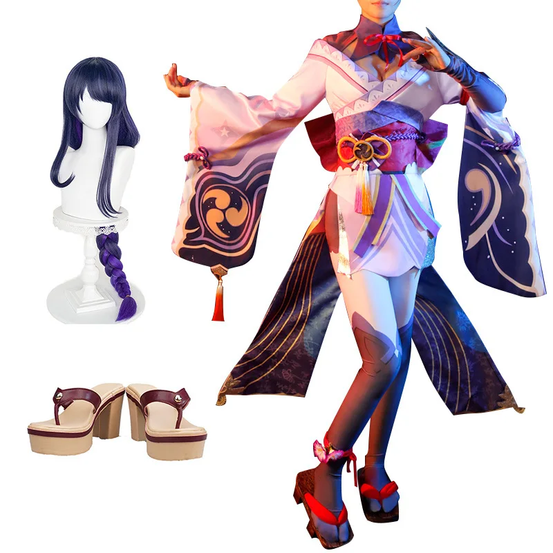 

Genshin Cos Suit Thunder General Thor Barr Game and Wind Kimono Cosplay Anime Costume Female Halloween Costume