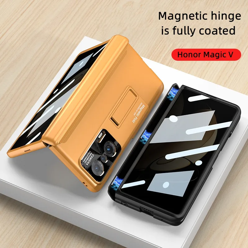 Anti-Peep Flim Case For Huawei Honor Magic V 5G Case Hinge Magnetic Stand Pc Shockproof for Magic V Kickstand Funda Function Hot
