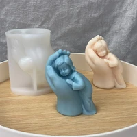 mothers hand silicone candle mold hand hold baby stroking angel girl soap gypsum resin ice cube baking mould home decor gifts