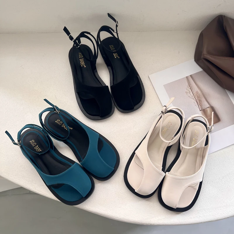 

Open-toed sandals women's summer 2022 new casual Roman shoes flat toe cap Korean style sandals