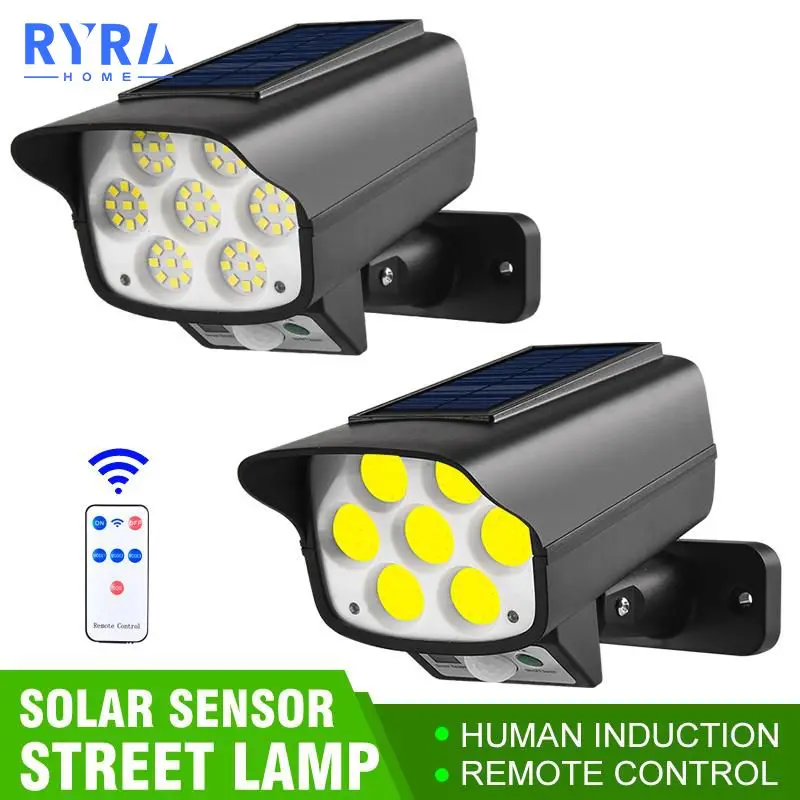 

Solar Light Motion LED Sensor Security Dummy Camera Wireless Monitoring Lamp 63 SMD/63 COB 3 Mode Waterproof Garden Yard Lights