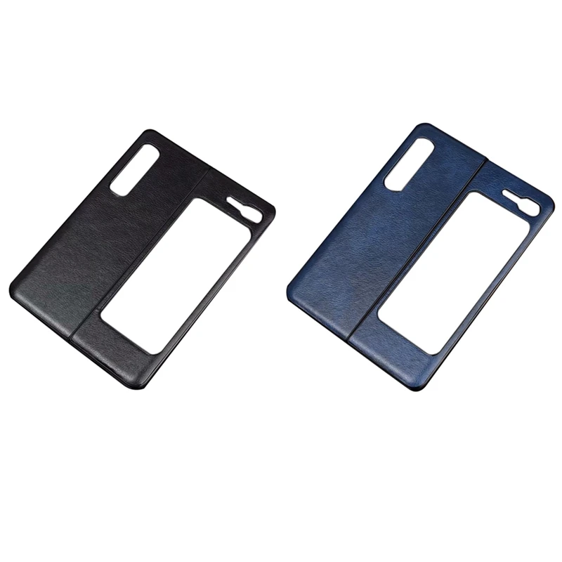 

2X For Samsung Galaxy Fold 5G Case PU Leather Litchi Pattern Skin Hard Cover For Samsung Galaxy Fold 4G Phone Case-1 & 2