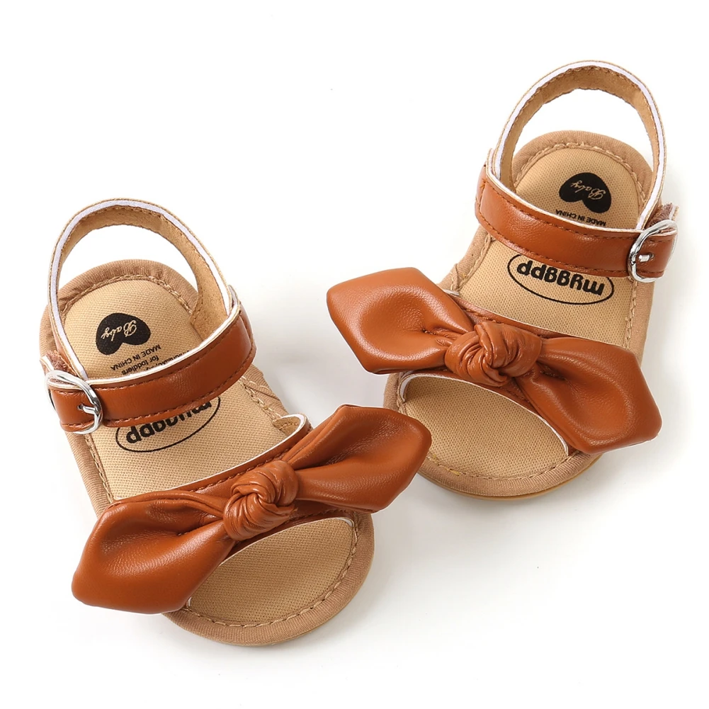 

Summer Infant Baby Sandals Shoes PU Leather Bowknot Toddlers Newborn Girls Sandals Kids Girls Flat Footwear 0-18M