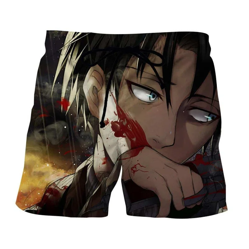 

Anime Attack on Titan Beach Shorts Men Harajuku Fashion 3D Eren Jaeger Printing y2k Shorts Surf Short Pants Swim Trunks Swimsuit