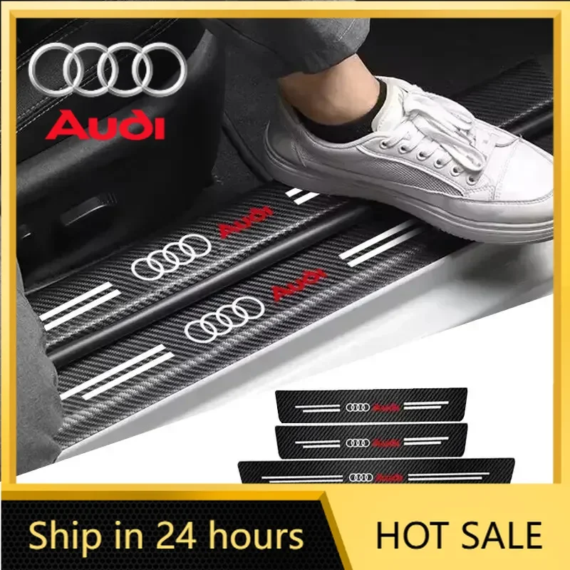 Фото Наклейки-протекторы на пороги для Audi A1 A2 A3 A4 A5 A6 A7 A8 Q1 Q2 Q3 Q4 Q5 Q6 Q7 Q8 TT RS3 S5 B8 Quattro C6 B9 B6 (2026) №1