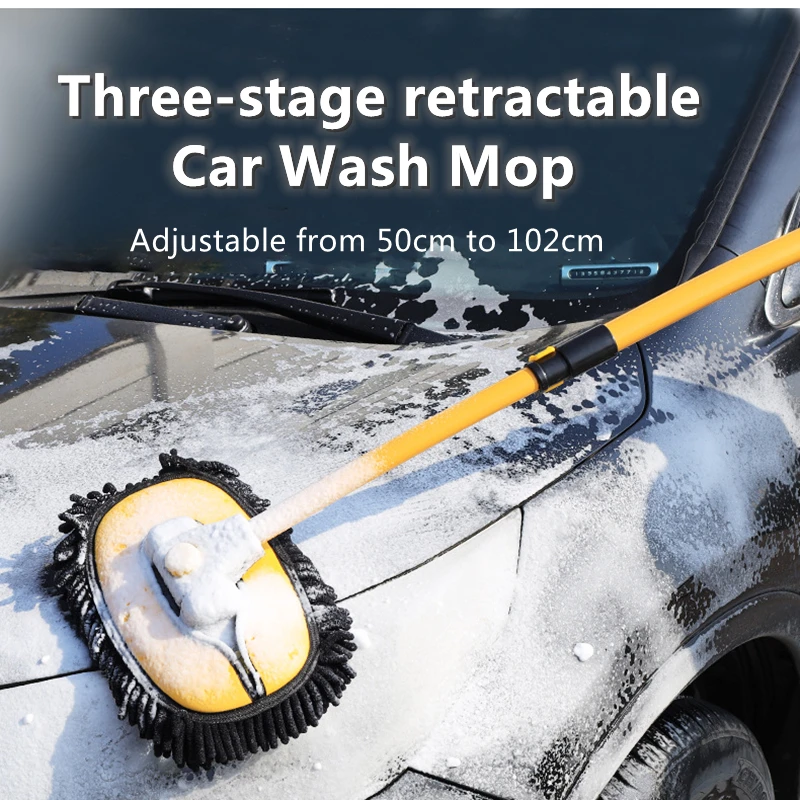 

Car Cleaning Brush Car Wash Brush Telescopic Long Handle Cleaning Mop Chenille Broom Auto Accessories