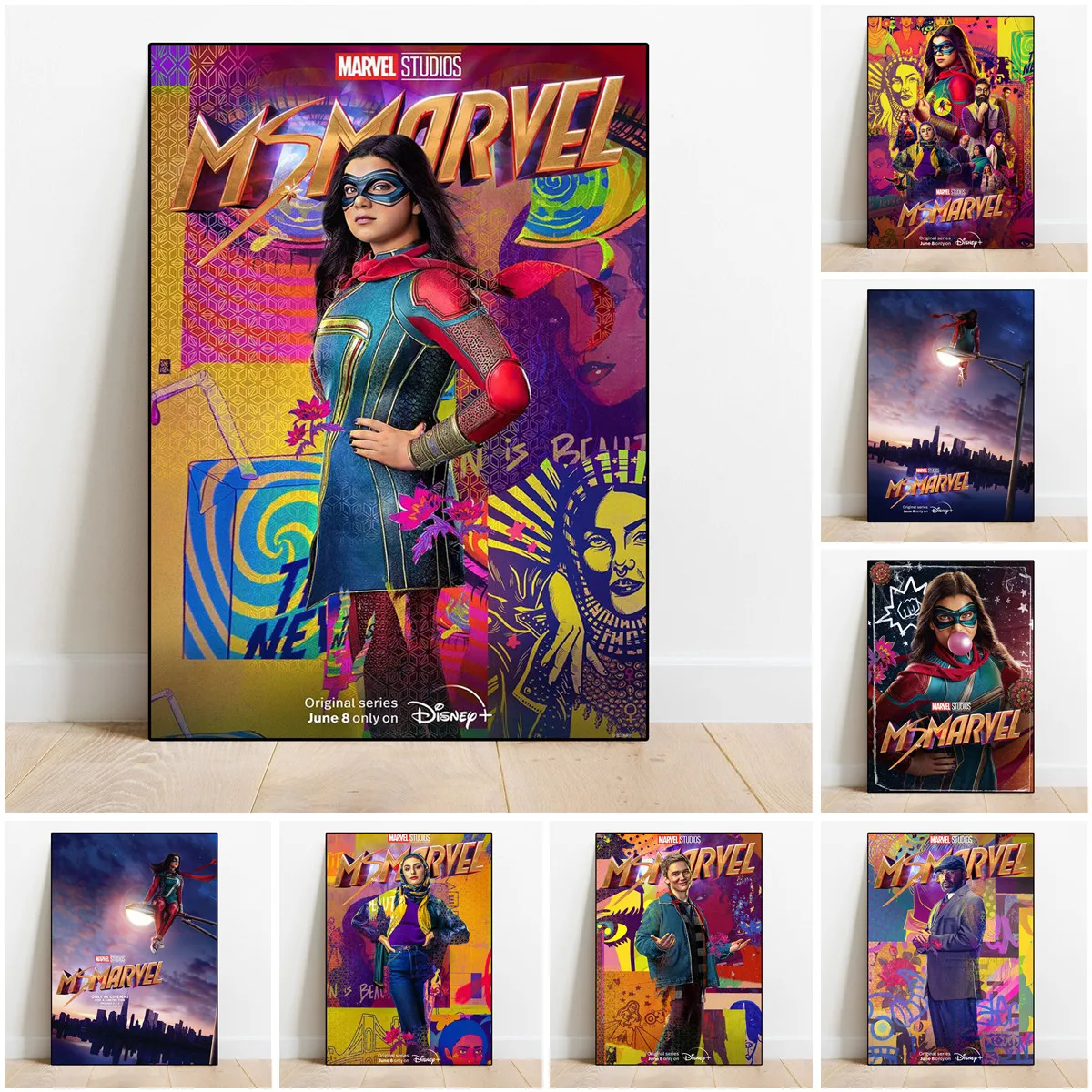 

Disney Ms. Marvel Movies Character Poster Art Canvas Painting Print Baby Nursery Wall Picture Kids Girl Bedroom Decoration