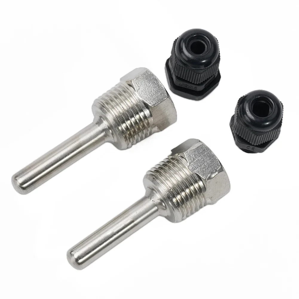 

Резьба G1/2 дюйма для датчика температуры Thermowell, погружная втулка для кармана, датчик из нержавеющей стали 30 50 100 150 200 250 300 мм, 2 шт.