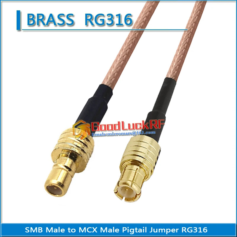 

1X Pcs SMB Male to MCX Male Jumper RG316 extend Cable MCX to SMB 50 ohm