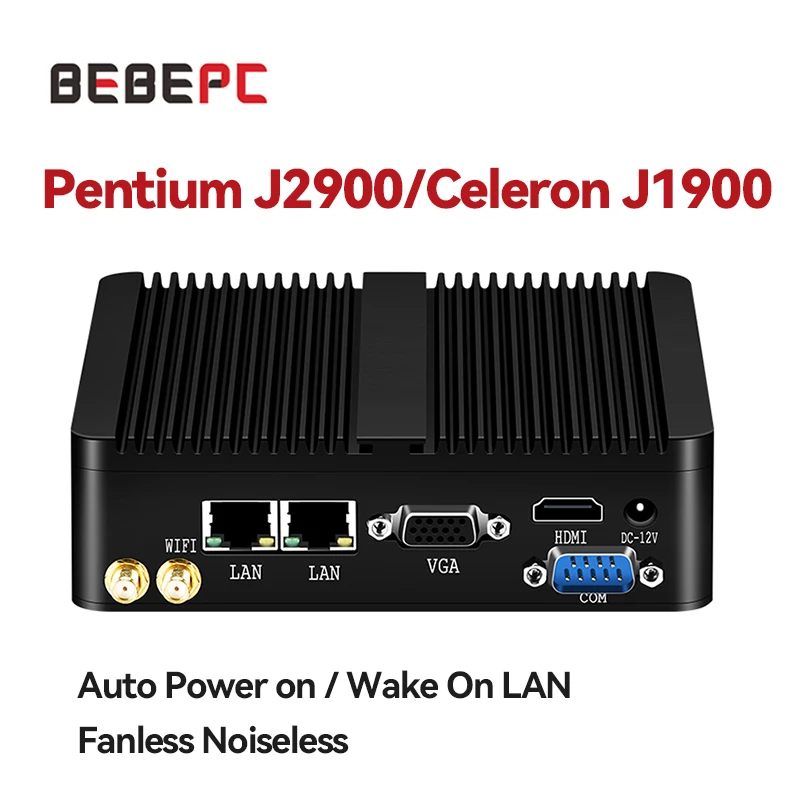 Industrial Fanless Mini Pc Celeron J1900 N2930 J1800 Htpc Dual Lan &com Gigabit Windows 10 Linux Mini Computer Hd Wifi