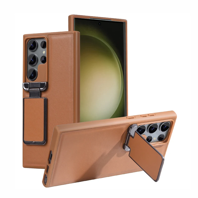 

Business Leather Case For Samsung Galaxy S23 Ultra Back Stand Holder Camera Lens Flip Cover Kickstand Case For Galaxy S23Plus