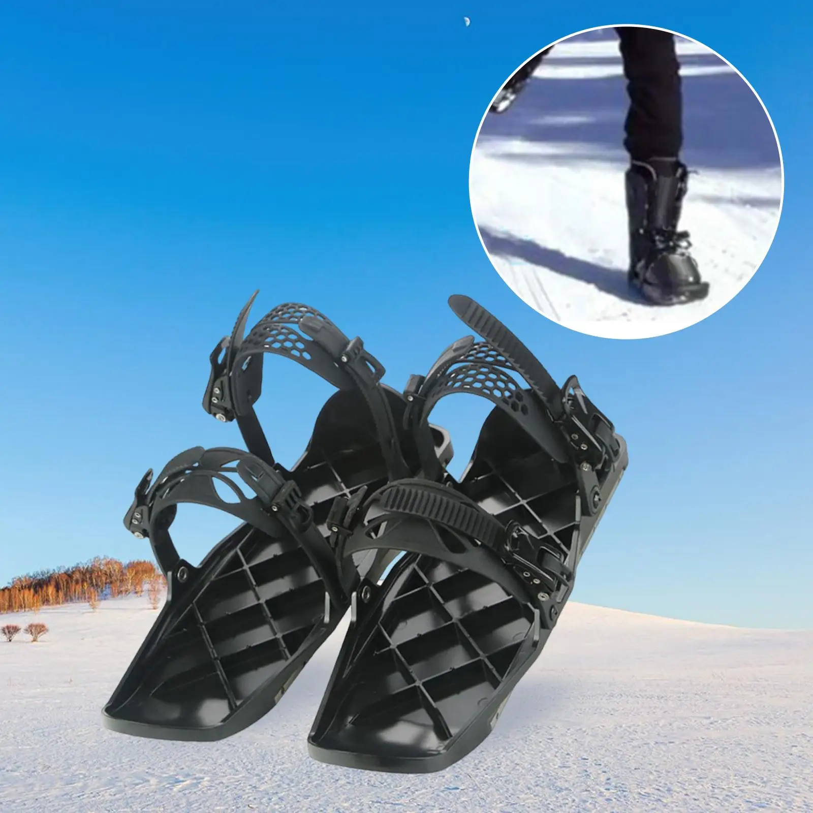 Winter Snowblades Skis Shoes Durable Stable Easy to Use Ski Boots for Outdoor Activities Hiking Trails Children Adults Beginner