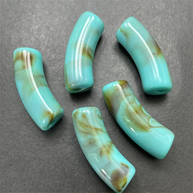 Популярные африканские браслеты для мужчин и женщин, 11x34 мм, изогнутые соединители для ювелирных изделий, разноцветные узоры, аксессуары, 5 шт.