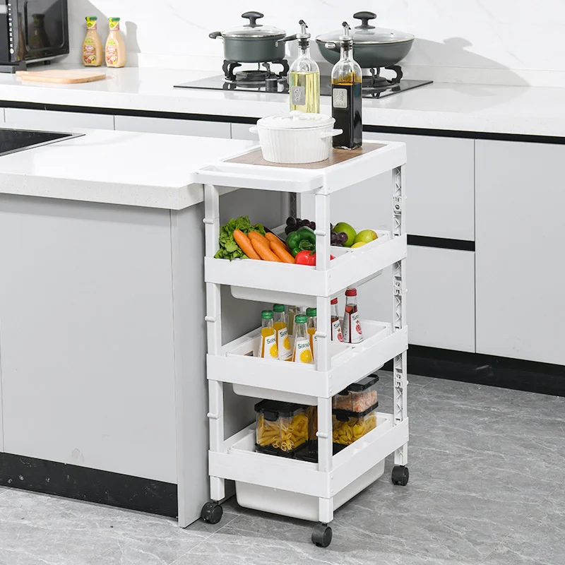 

Kitchen Storage Shelf Floor Type Shampoo Bathroom Shelf Multi-layer Japanese Household Spice Rack Living Room Snack Cart