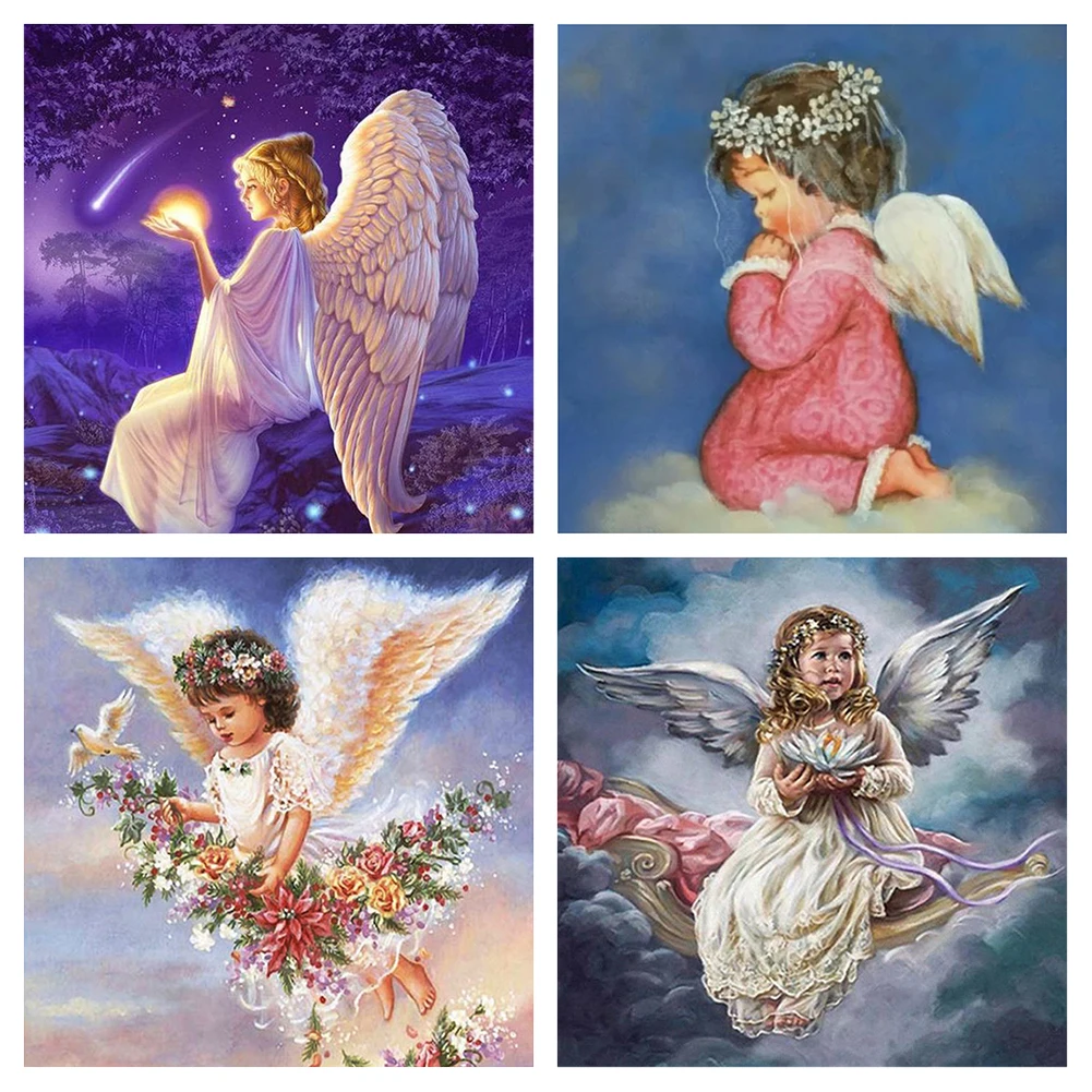 

Набор для рисования «Ангел», 5D Алмазная мозаика «сделай сам», полное круглое сверло, украшение