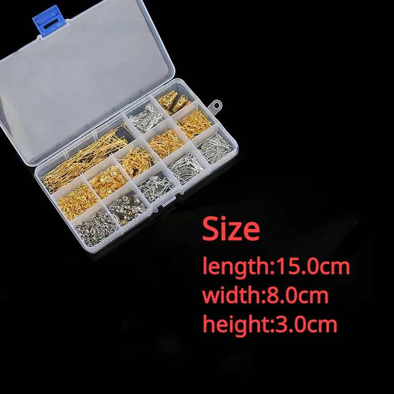 13 Grids Mixed Metal Accessory Box DIY Jewelry Material Case for Holding KC Gold and Platinum In A Plastic Transparent Box