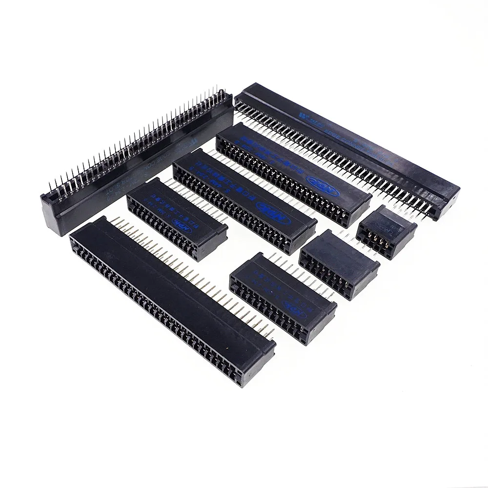 5Pcs Разъем платы Edge Slot 2,54 мм шаг 8 10 12 14 16 18 20 22 24 26 28 30 36 40 контактов PCB золотой контакт с отверстиями.