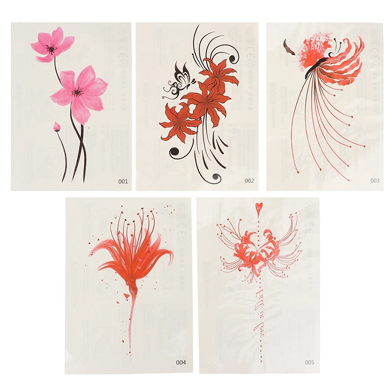 

Waterproof sweat female flower tattoo sticker Ladies flower rose peony plum blossom tattoo sticker