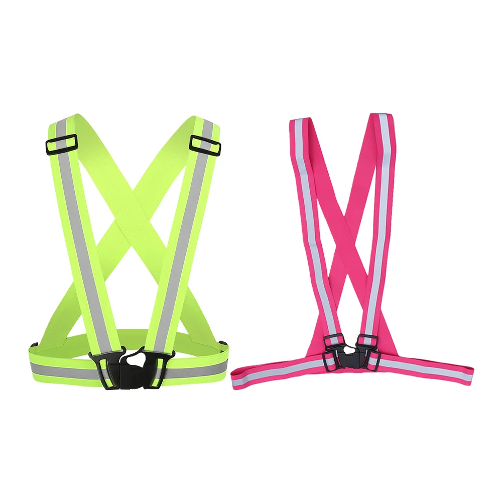 2pcs Reflective Vest High Visibility Outdoor Cycling Reflective Belt Reflective Strap