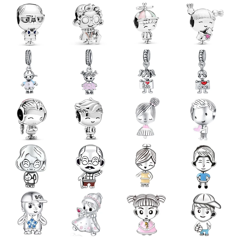 

Pandora's New Fashionable Charm for Parents, Babies, Family Beads Suitable for Original Pandora Bracelets, Jewelry Accessories,