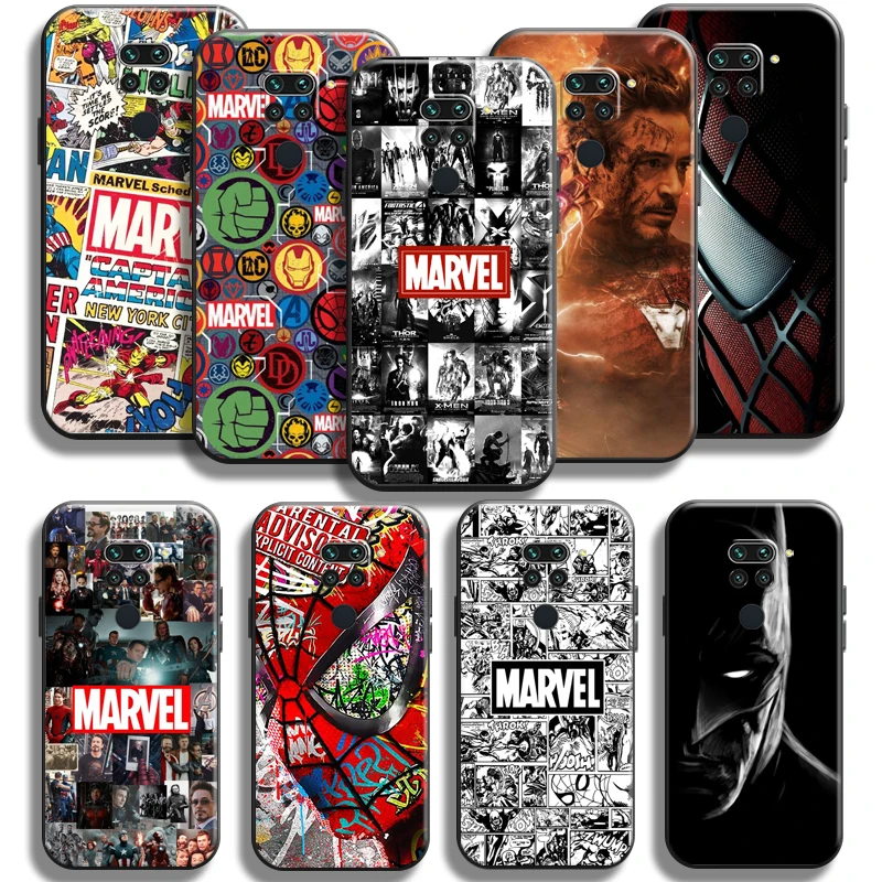 

Marvel Avengers Phone Case For Xiaomi Redmi Note 9 Pro Redmi Note 9 9T 5G Black Coque Funda Silicone Cover Carcasa Back