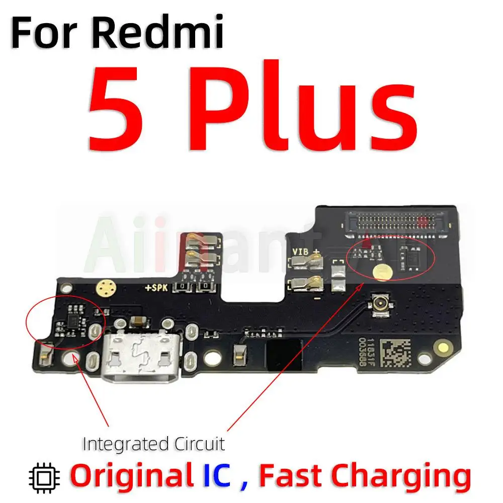 Оригинал для Xiaomi Redmi Note 5 5A Pro Plus Prime Быстрая зарядка USB зарядное устройство плата