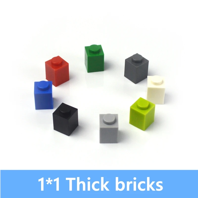 

1x1 Dot Thick Bricks 200pcs Multiple Color Educational Creative DIY Bulk Set Building Blocks Compatible With 3005 Classic Parts