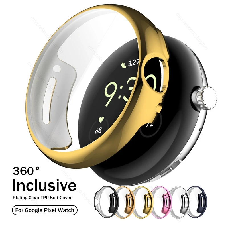 

Полностью прозрачный мягкий чехол из ТПУ с покрытием для Google Pixel Watch Band, защитный чехол для Pixel Watch 2022, аксессуары