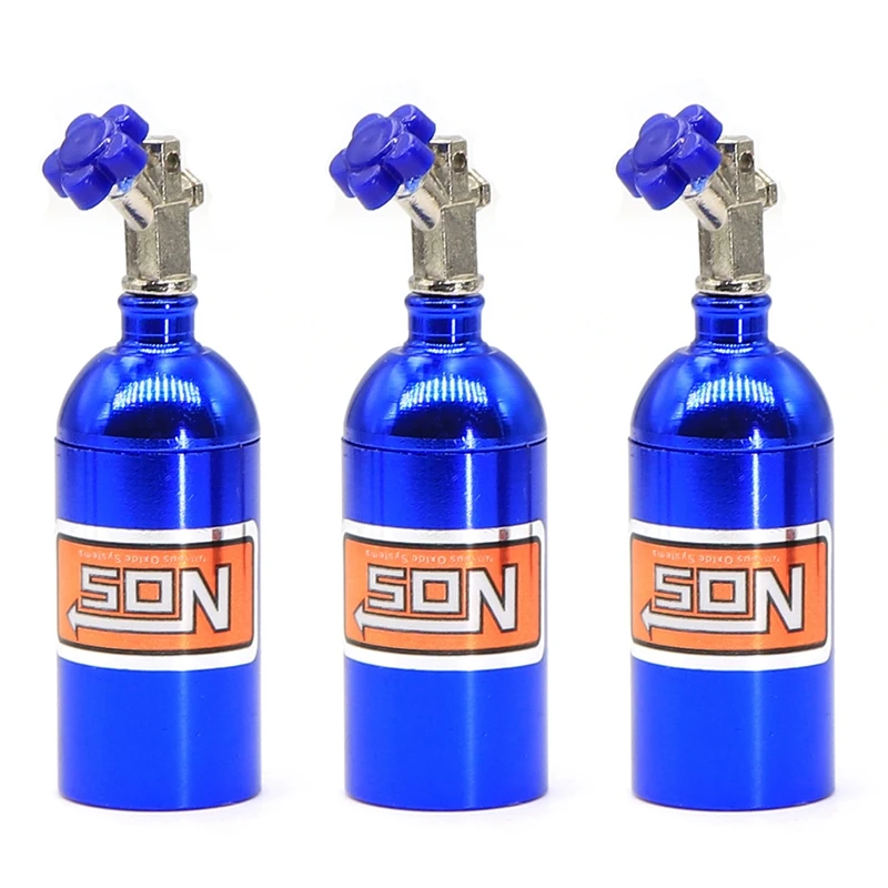 

3X Metal Simulated NOS Nitrogen Bottle For 1/10 RC Crawler Car TRX4 Defender Bronco RC4WD D90 D110 Axial Scx10 90046