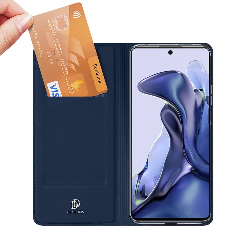 

Лидер продаж 2021, кожаный чехол-книжка Dux Ducis для телефона Xiaomi Mi 11t Pro, роскошный чехол-кошелек с подставкой, оболочка, чехол