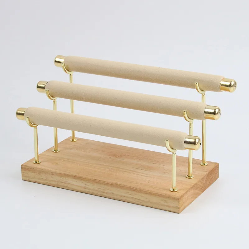 

Портативная Многослойная Подставка Для Колец Из Дерева С Металлической Рамой - Прочная Для Дома И Магазина - Витрина Для Укра...