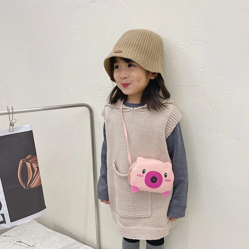 

Girls PU Messenger Bag Children Coin Purse Children Candy Color Bag Children's Day Gift Cute Animal Shoulder Bag Purse