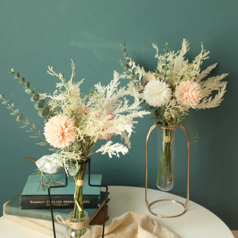 

Artificial Flowers Bouquet Centerpieces for Tables Home Living Room Decor Fake Pampas Grass Wedding Arrangement Bridal Bouquet