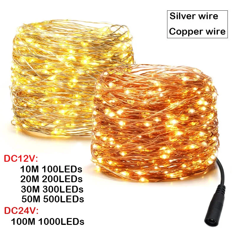 

Christmas Fairy lights Copper Wire LED Light string Outdoor Garlands 10m/20m/30m/50m/100m Waterproof Lamp for Wedding Decoration