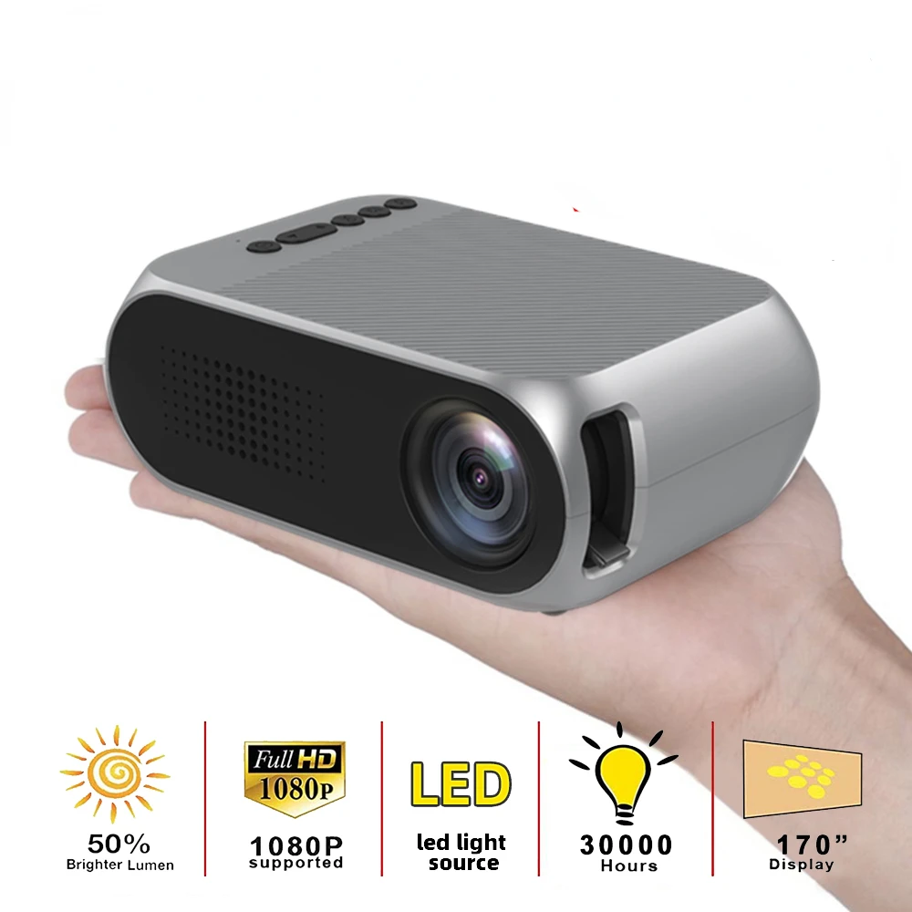 

Мини-проектор LED YG320 со встроенным аккумулятором, HDMI, USB, TF, AV