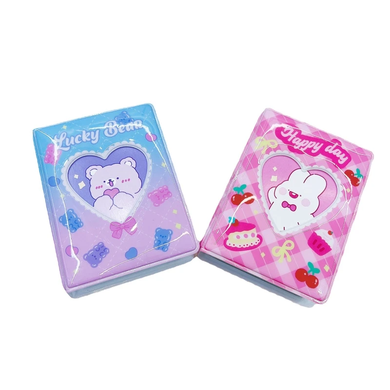 

3 Inch Photo Album Korean Style Cute Cartoon Rabbit Bear Picture Storage for CASE 40 Pockets Kpop Photocard Holder